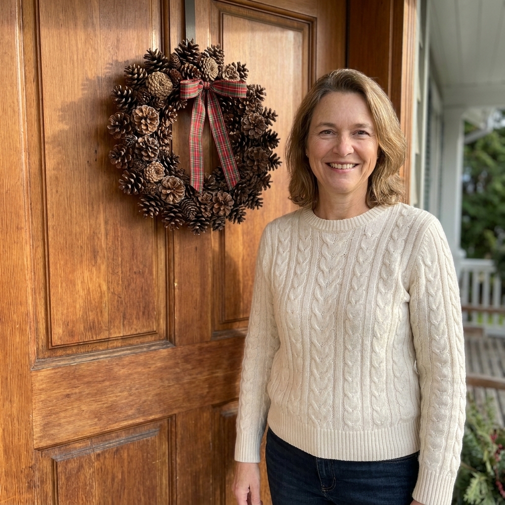 Rustic DIY Pinecone Wreath